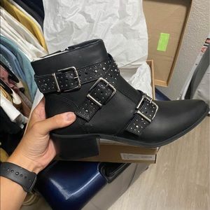 Steve Madden Leather Strap Boots